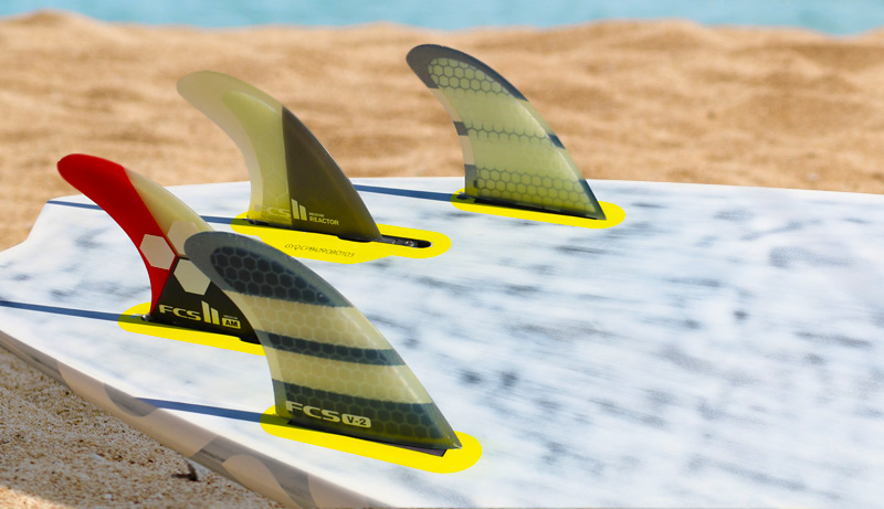 Dual Slotbox fins adaptor SurfIsland FCS tab II | type to